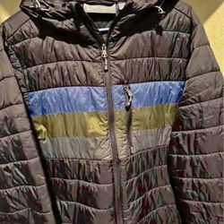 Free Country Men's Tri-Color Hooded Puffer Jacket / Size L