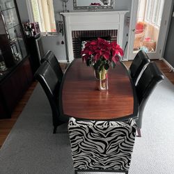 Teak Dining Table And China Closet 