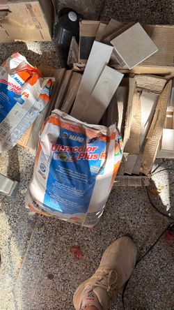 Leftover Bedrosian tiles and new grout bags