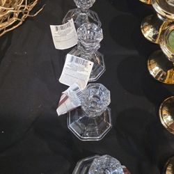 14 Clear Candle Holders $7