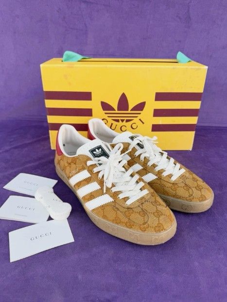 Adidas x Gucci Gazelle Beige Brown Women's Size US6.5