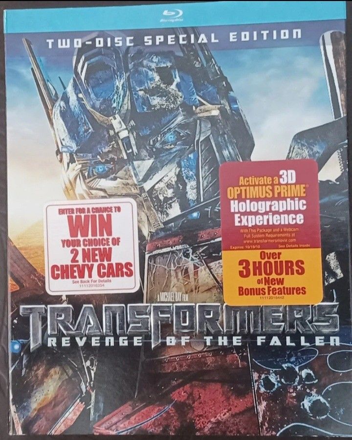 Transformers "Revenge of the Fallen" (2-Disc Blu-ray, 2009) Like New w/ Slipcvr