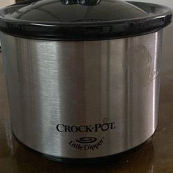 mini horno de cocción lenta Crock-Pot Little Dipper de acero inoxidable. 