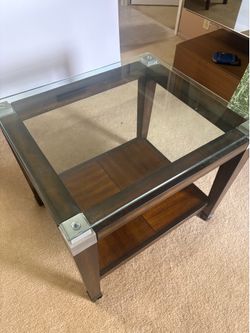 Modern Glass Top Side Table / End Table