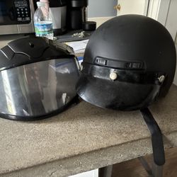 97 Vintage HJC matte Black Half Motorcycle Helmet 