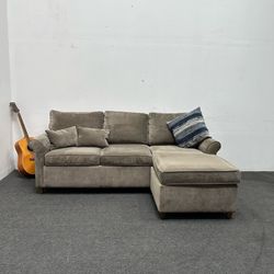 2 piece compact sectional couch olive color - we can deliver and setup