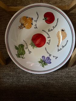 Pasta Primavera Large Ceramic Serving Bowl