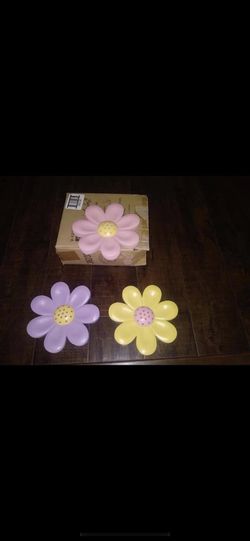 Home Interiors girls 3 flowers wall decorations NEW