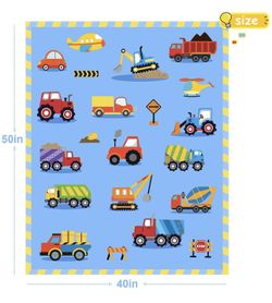 Construction Blanket Kids Fleece Throw