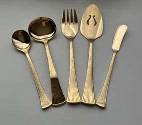 Vintage Golden St. Moritz 5-Piece Hostess Serving Set • New in Box