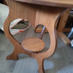 Heart Shaped Side Table With Shelf Underneath 