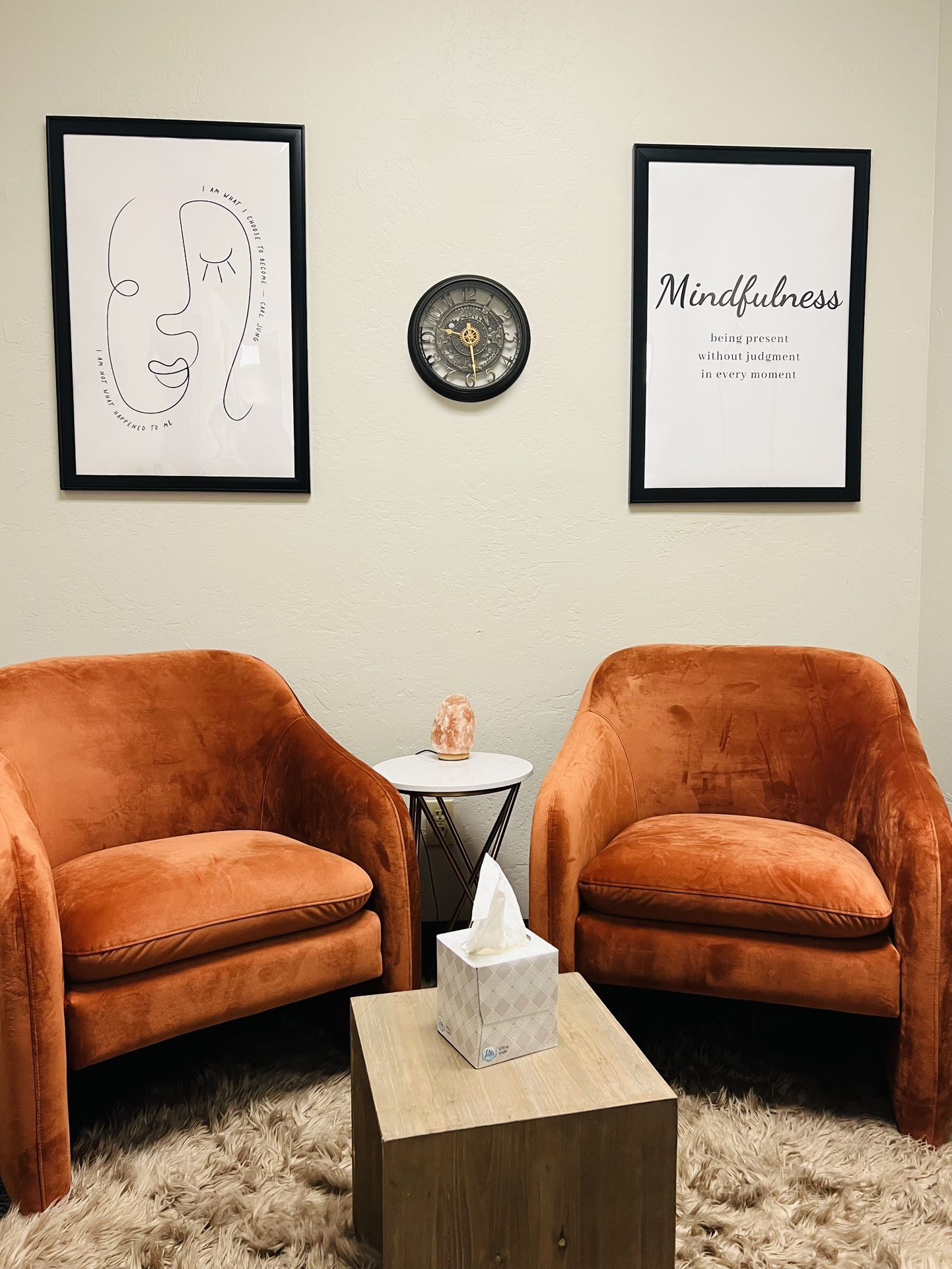 Pair Of Vintage Burnt Orange Armchairs