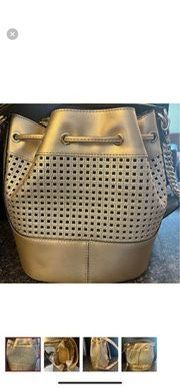 Michael Kohrs Bucket bag Gold Devon perforated Gold leather medium italian gold bucket bag