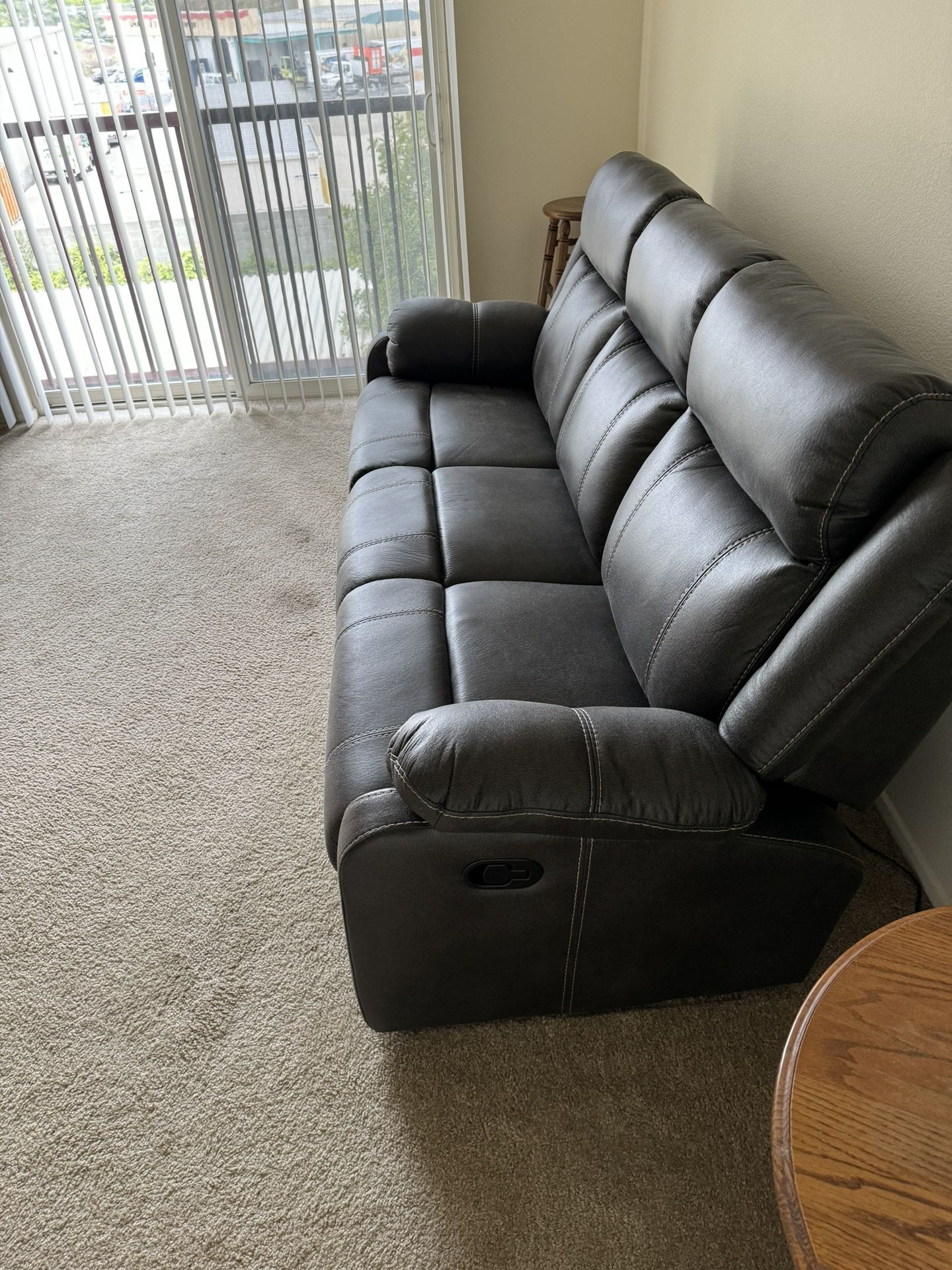 Bonded Leather Double Reclining Sofa