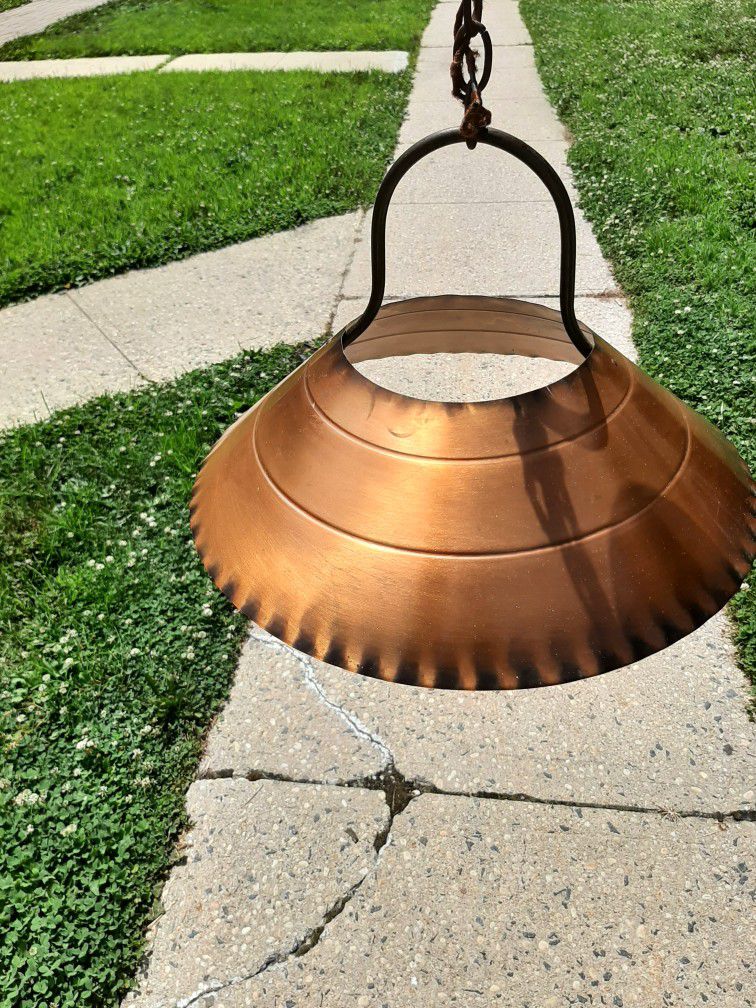 Vintage mid century modern  Copper chandelier hanging light