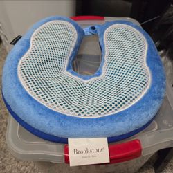 Brookstone Gel Memory Foam Travel Neck Pillow