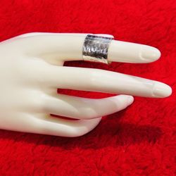 Silver Hammered Ring Sterling Silver 925