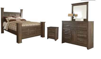 Rustic Gray Wood Bedroom Furniture Set