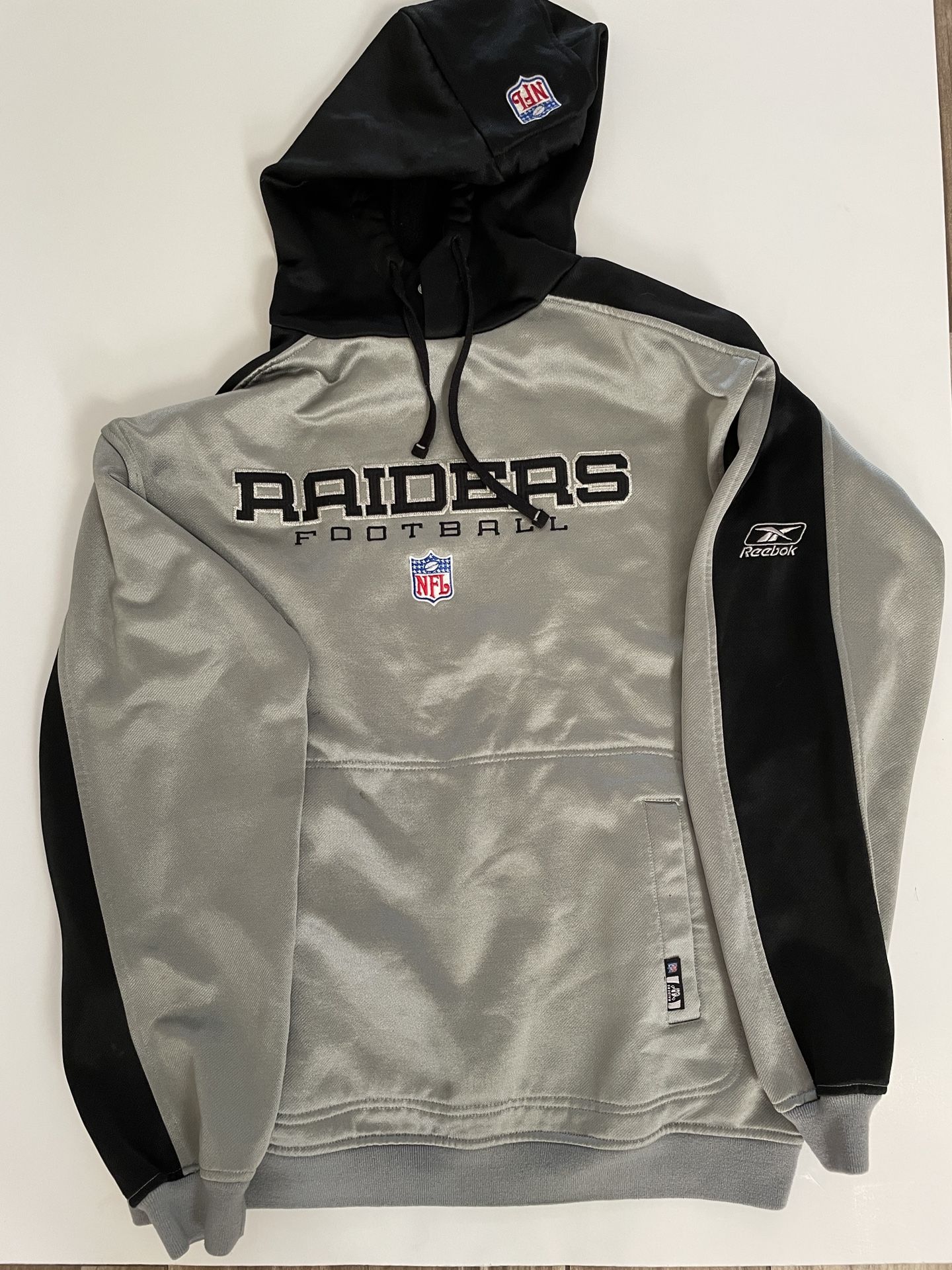 Vintage Reebok Raiders Patch Hoodie Sz. L - NFL