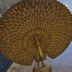Vintage Brass Peacock Figurine