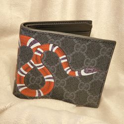 Gucci Black GG Supreme King Snake Wallet