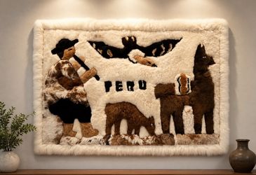 Peruvian alpaca fur wall hanging