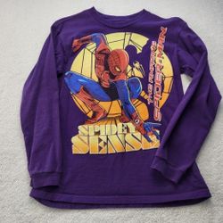 Marvel Spidey Sense Spider Man Purple Long Sleeve Tee Shirt Youth Size M
