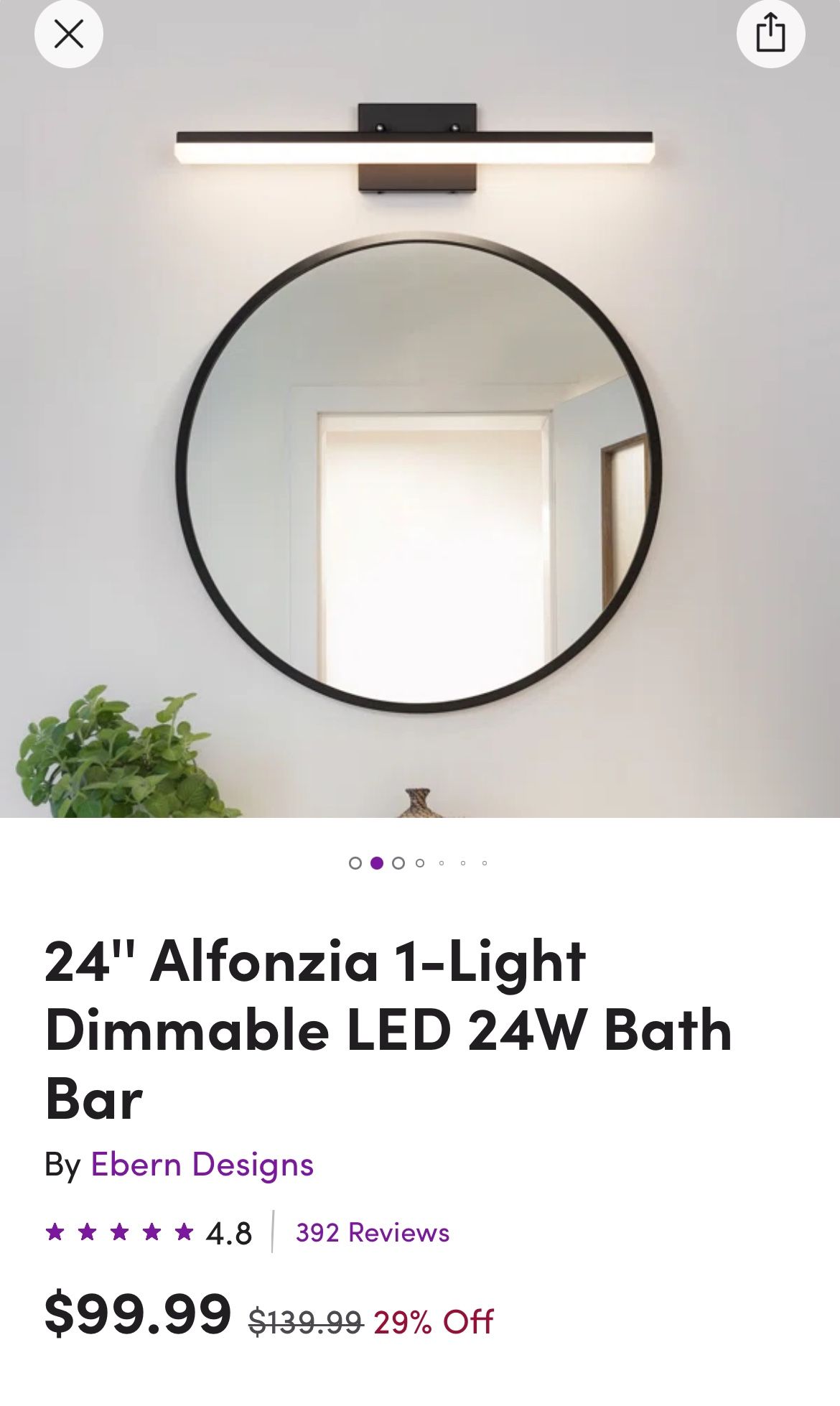 Brand New Bathroom Light (bath Bar)