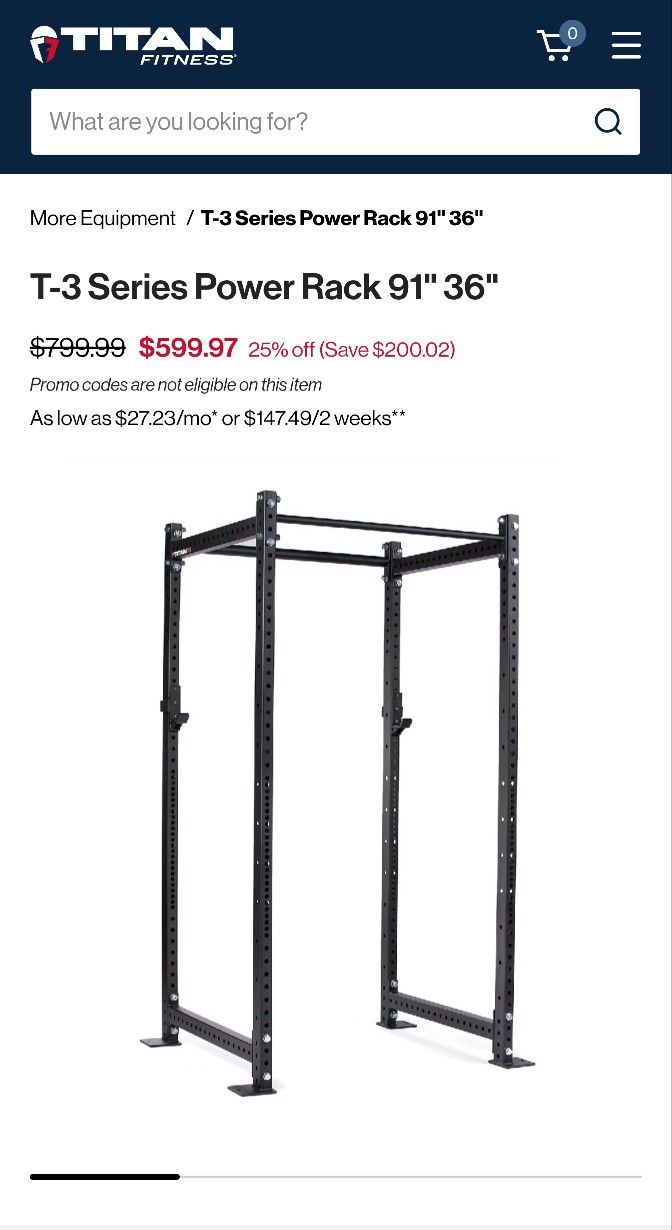 Titan T-3 Tall Squat Rack With Accessories