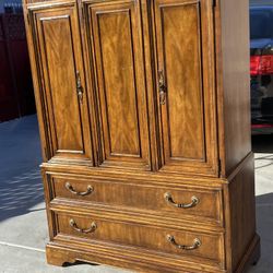 ⭐️ Holiday Specials Drexel MCM tall Chest 4 Drawer + 4 shelf Cabinet Storage Wood dresser