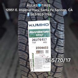 265/70/17  KUMHO ROAD VENTURE •Brand new tires / Llantas nuevas ¤ DM 📞 for a Quote. 
