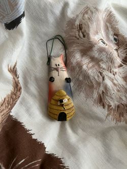 Cat And Honey Bee Ornament