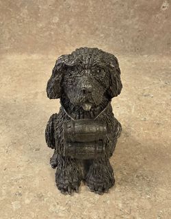 Vintage Hudson Pewter St Bernard Figurine Honeywell Computer Chip Art Rescue Dog