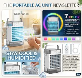 Fan!Portable Air Conditioners, 1000ml Portable AC