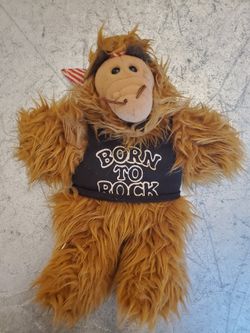 Vintage ALF Born To Rock Hand Puppet Wears Shirt & Bandana ~ 1988 collectible toy