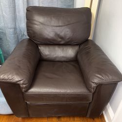 Brown Leather Rocking Recliner Chair 