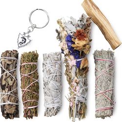 New Ancient Energy 6pc Smudging Kit Sampler Plus Instructions & Free Kokopelli Good Luck Charm