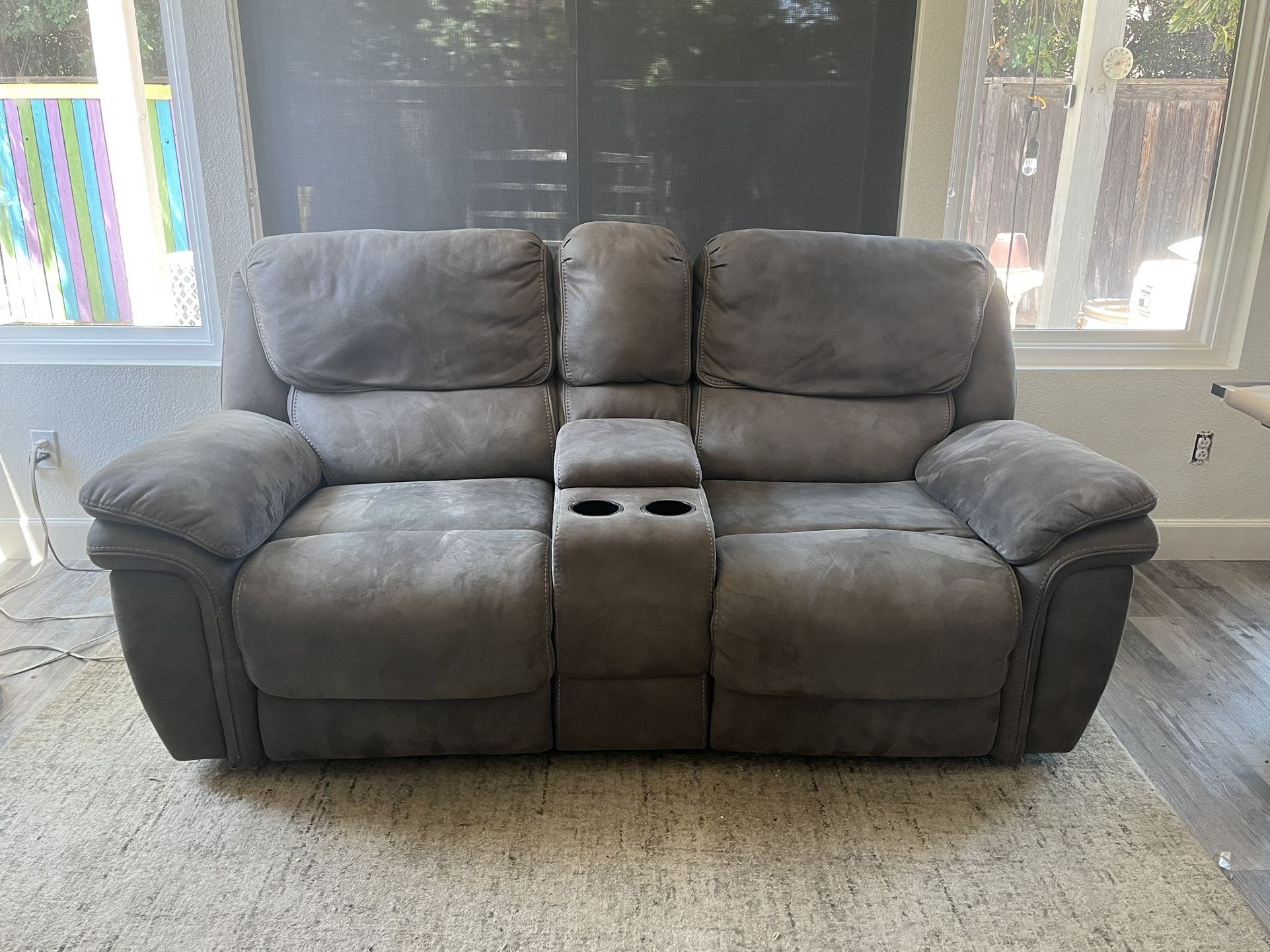 Loveseat Recliner With Console