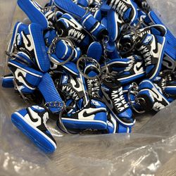 Mini Sneaker Keychains Blue Black White