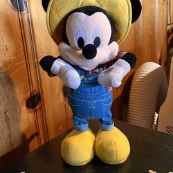 Mickey Mouse Singing And Dancing Farmer PLUSH DOLL Old McDonald 16" Works Disney