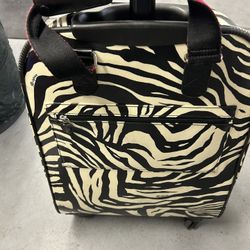 Brighton RARE Spinner Luggage Rolling Weekender‎ Suitcase ZEBRA