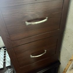 2 drawer, filing cabinet wood