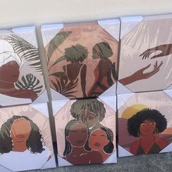 HAUS AND HUES Black Woman Wall Art – Set of 6 Black Girl Magic Prints, Women of Color Art, Fashion-Inspired Wall Decor (Unframed, 11x14)