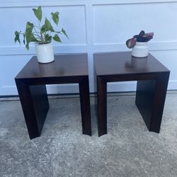 2 Solid Wood End Tables Night Stands Plant Stand