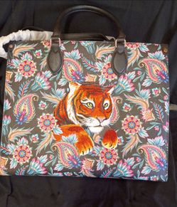 Tiger embossed handbag