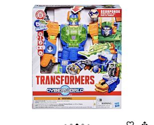 Transformers CYBERWORLD Scorponok Strike Battle Set, Converting Action Figure Playset with Lights and Sounds, Robot Toys for Boys and Girls 6 and Up