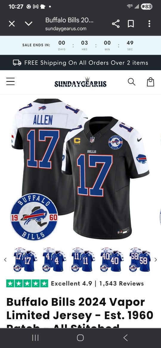Josh Allen LIMITED EDITION Buffalo Bills Jersey 