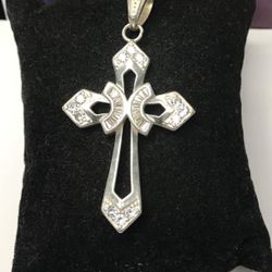 925 Sterling Silver CZ Cross Pendant 