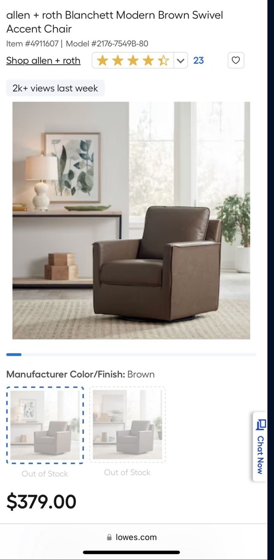 Allen roth swivel chairs hotsell