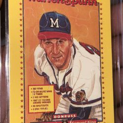1989 Donruss Milwaukee Braves #588 Warren Spahn Puzzle HOF Diamond King NM Fresh Pulled